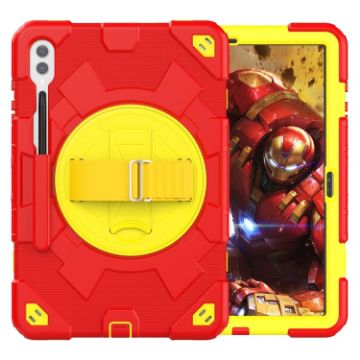 Spider Grip Stand Case for Samsung Galaxy Tab S10+/S9+/FE+ (Yellow Red) - 1