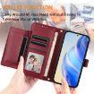 OPPO A5x 5G/4G Leather Wallet Case with Multi-Card Slots, Dark Red - 4