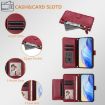 OPPO A5x 5G/4G Leather Wallet Case with Multi-Card Slots, Dark Red - 5