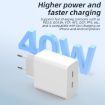 M160 PD 40W Dual Type-C Fast Charger, US Plug, White - 4