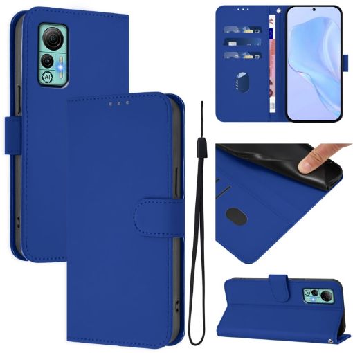 Ulefone Note 14 Leather Phone Case with Lanyard (Dark Blue) - 1