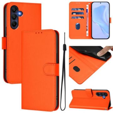 Samsung Galaxy A17 5G Leather Case with Lanyard - Orange - 1