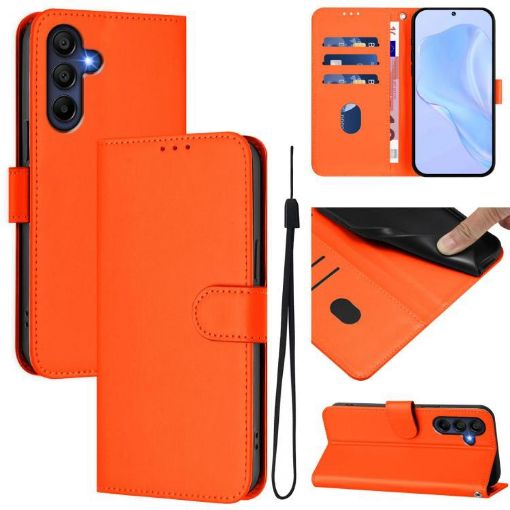 Samsung Galaxy A17 5G Leather Case with Lanyard - Orange - 1