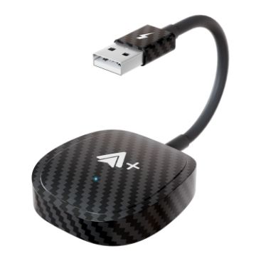 USB Interface Wired to Wireless CarPlay Adapter, Carbon Fiber Square - 1