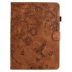 Galaxy Tab A8 2022 Leather Case: Flowers & Bird Embossed Brown - 2