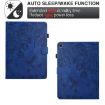 Galaxy Tab A7 10.4 T500 Floral Bird Embossed Leather Case Dark Blue - 6