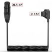 D-Tap to XLR 4 Pin Camera Monitor Coiled Power Cable, 1.5m (Black) - 4