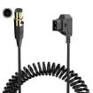 Coiled 1.5m D-Tap to Mini XLR 4 Pin Female Power Adapter Cable - 1