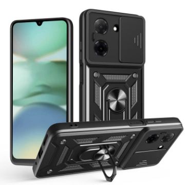 Redmi A5 4G Case Black TPU+PC with Sliding Camera Cover Design - 1