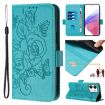 OPPO A5x 5G/4G Embossed Rose RFID Leather Case - Light Blue - 1