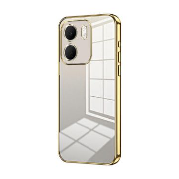 OPPO A5x 5G Gold Transparent Plating Fine Hole Case - 1