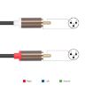 RCA to XLR 3pin Audio Cable, 1.5m, Black Silver - 4