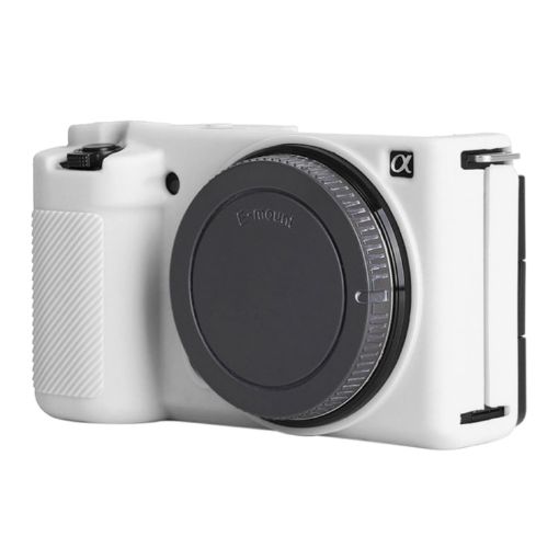 White Soft Silicone Protective Case for Sony ZV-E10 - 1