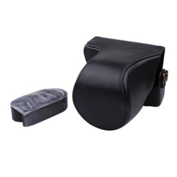 Canon EOS M200 Full Body Camera PU Leather Case Black with Strap - 1
