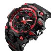 SKMEI 1155B Men's Red Waterproof Sports Watch with Large Dial - 2