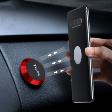 TOPK D21 Magnetic Universal Car Phone Holder Stand (Red) - 1