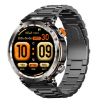 HT30 1.7" IP68 Smart Watch, Steel Band, Flashlight, Compass (Black) - 1