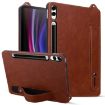 Samsung Galaxy Tab S10+/S9+/S8+ Leather TPU Case with Wristband (Brown) - 1