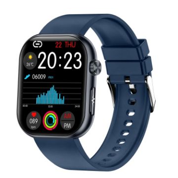 ET587 Smart Watch: 1.95" AMOLED, ECG/Blood Sugar, Blue - 1