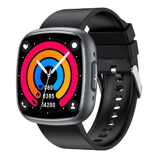 ET593 Black Smart Watch, 1.75" IPS Screen, ECG/Blood Sugar Monitor - 1