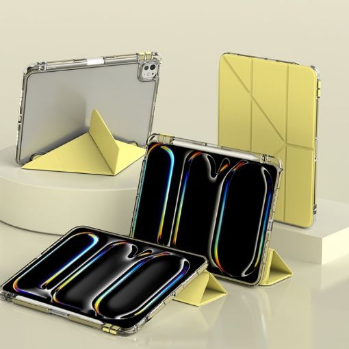 iPad Pro 13 2024 Y-Shape Deformation Leather Case (Yellow) - 1