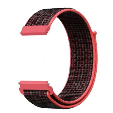 Nylon Braided Watch Band for Samsung Galaxy Watch 42mm (Red Black) - 1