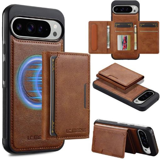 Google Pixel 10/10 Pro LC.IMEEKE Detachable RFID Magsafe Case Brown - 1