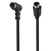 1.8m Mini DIN 7 Pin S-Video, Straight to Elbow Audio/Video Cable - 1
