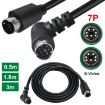 1.8m Mini DIN 7 Pin S-Video, Straight to Elbow Audio/Video Cable - 6