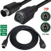 Mini DIN 7 Pin A/V Cable 1.8m (M to F Straight) - 6