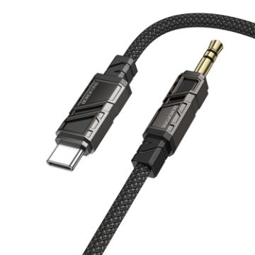Borofone BL22 3.5mm to USB-C Zinc Alloy AUX Cable, 1m (Black) - 1