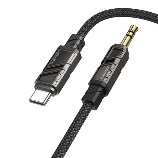 Borofone BL22 3.5mm to USB-C Zinc Alloy AUX Cable, 1m (Black) - 1