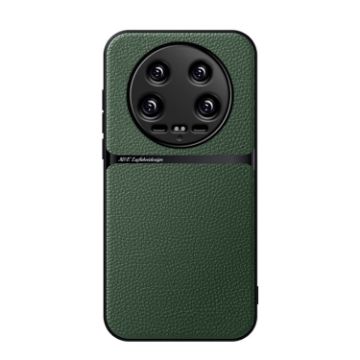 Xiaomi 14 Ultra Green Litchi Leather Shockproof Magnetic Case - 1