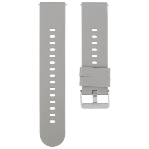 20mm Grey Silicone Watch Band with Steel Buckle - 1