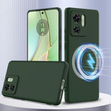 Motorola Edge 40 Shockproof Silicone Magsafe Case - Dark Green - 1