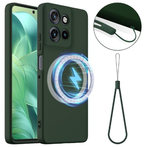 Moto G Power 2025 Dark Green Shockproof Magsafe Phone Case - 1