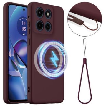 Moto G Stylus 5G 2025 Plum Shockproof Silicone Magsafe Case - 1