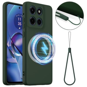 Moto G Stylus 5G 2025 Shockproof Silicone Magsafe Case (Dark Green) - 1