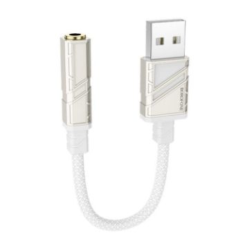 Borofone BV23 15cm USB to 3.5mm Sound Card (White) - 1