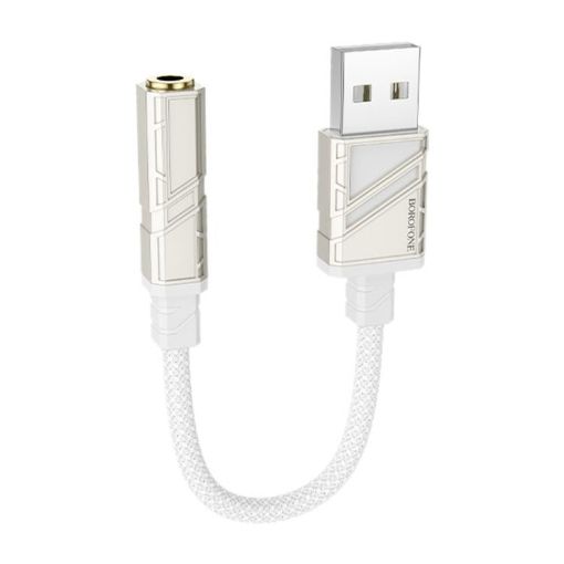 Borofone BV23 15cm USB to 3.5mm Sound Card (White) - 1