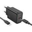 hoco N60 PD20W Type-C Charger Set EU Plug with 1m Cable (Black) - 1