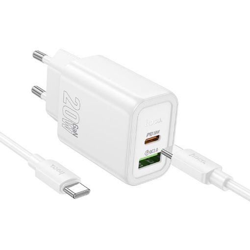 hoco N61 PD20W+QC3.0 Charger Set with 1m Type-C Cable (EU Plug) - 1