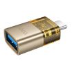 hoco UA36B USB-C Male to USB Female OTG Transparent Adapter - Gold - 2