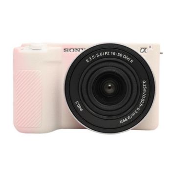 Sony ZV-E10 II/ZV-E10M2 Soft Silicone Case, Mist Pink Litchi Texture - 1