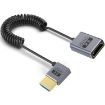 0.7m Coiled 8K 48Gbps HDMI 2.1 Cable, Male-Female Left Elbow - 1
