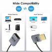 0.7m Coiled 8K 48Gbps HDMI 2.1 Cable, Male-Female Left Elbow - 3