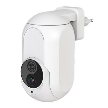 EU Plug White WiFi Surveillance Camera with Night Vision & Intercom - 1