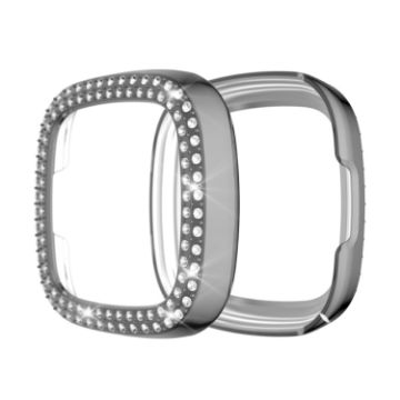 Gray Double Row Diamonds PC Protective Case for Fitbit Versa 3/Sense - 1