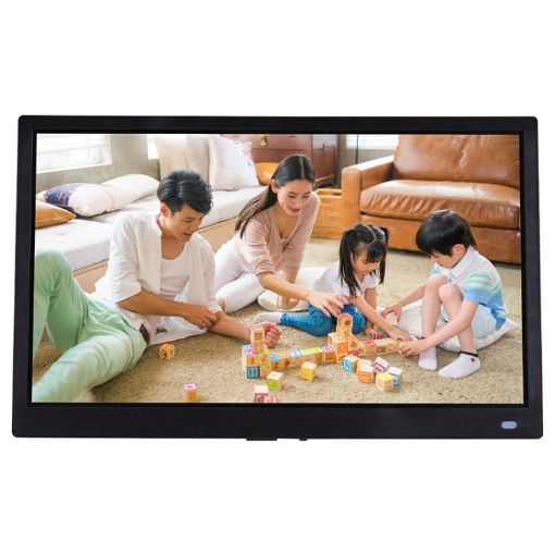 XCLT-1730 17.3" LED HD Cloud Photo Frame with Stand - EU Plug, Black - 1