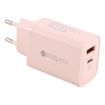 65W QC3.0 USB & USB-C PD Quick Charger, EU Plug (Pink) - 4